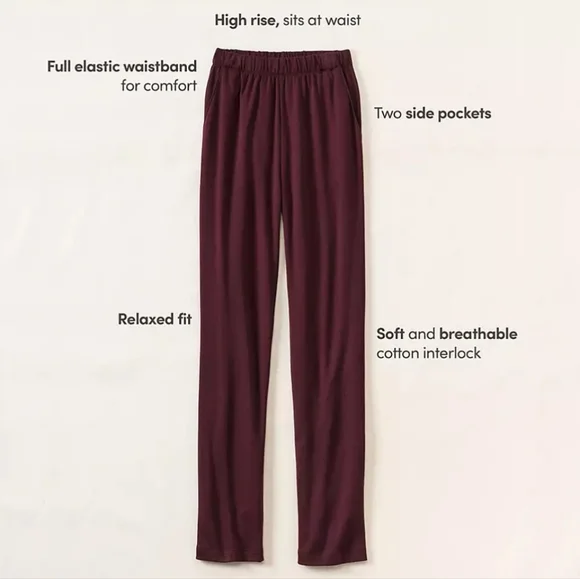 Lands' End Sport Knit High Rise Elastic Waist Pull On Pants - Picture 8 of 8